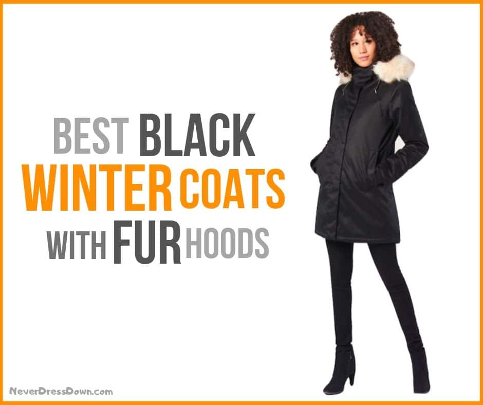 Women’s Black Winter Coats with Fur Hoods